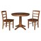 International Concepts 36 in. Round Top Pedestal Dining Table with 2 Madrid LadderBack Chairs - 3 Piece Dining Set K42-36RT-27B-C2-2 - alternate 3